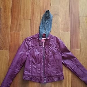 Faux leather jacket for a girl.